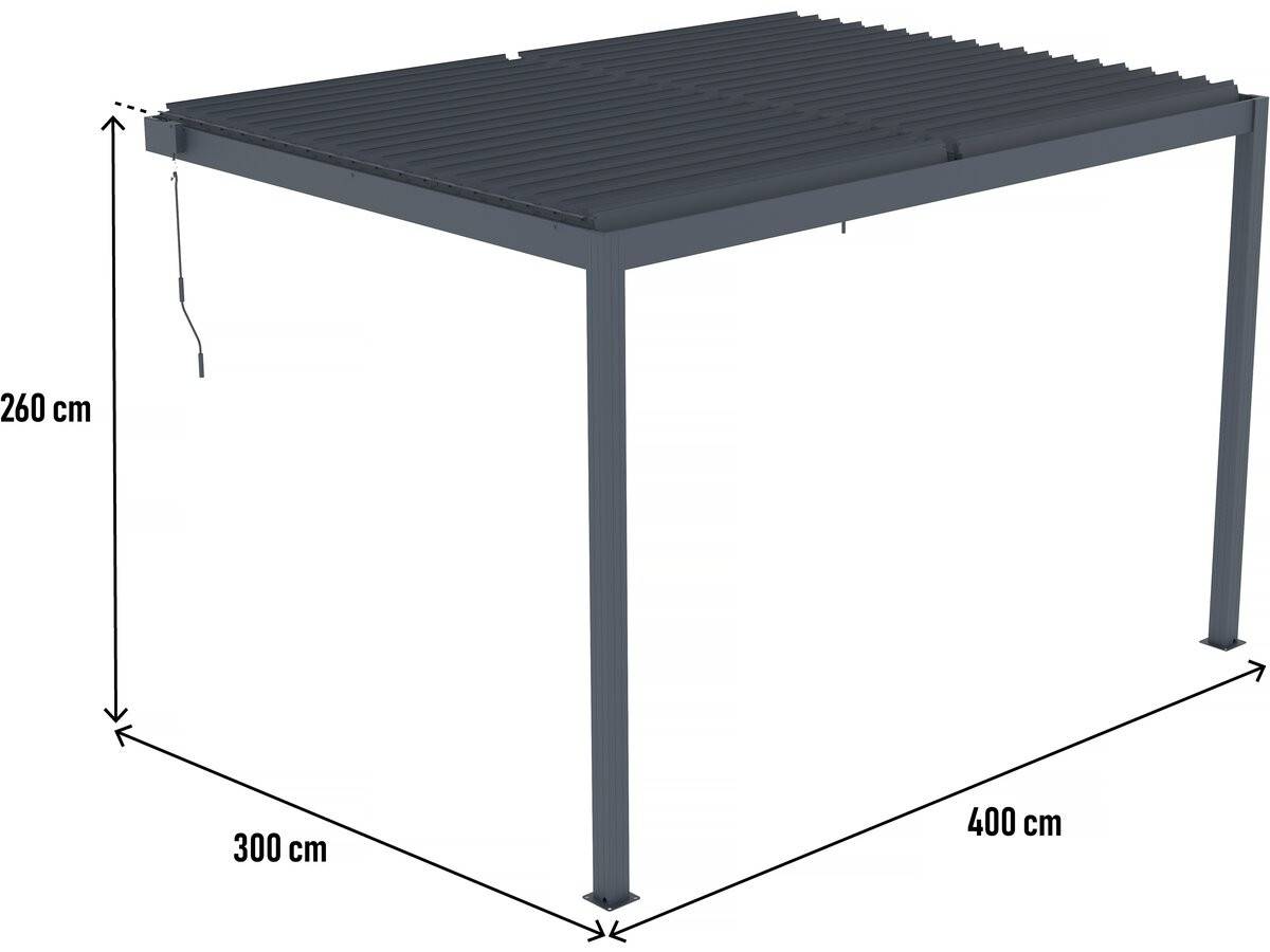 Habitat Et Jardin - Pergola Bioclimatique Adossée Avec Led "windsor" - 3 X 4 M - Anthracite -habitat Et Jardin - Imagen 3