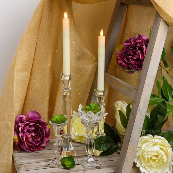 Lotti - Jeu de 2 chandelles lumineuses à piles en cire ivoire flamme en mouvement 23cm LED blanc chaud Lotti - Imagen 6