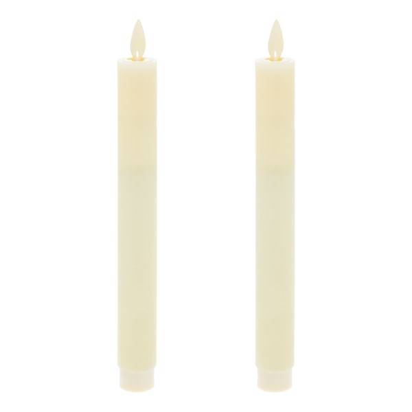 Lotti - Jeu de 2 chandelles lumineuses à piles en cire ivoire flamme en mouvement 23cm LED blanc chaud Lotti - Imagen 8