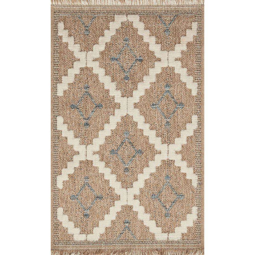 Jardindeco - Tapis intérieur extérieur aspect jute bleu Tijuana 9041 180 x 67 cm - Imagen 3