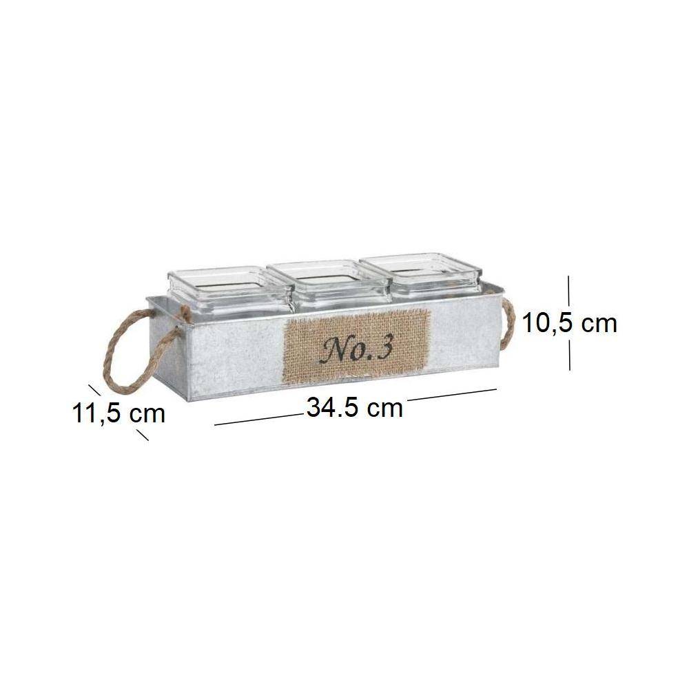 Aubry Gaspard - Jardinière en zinc avec pots en verre 34,5 cm - Image 3