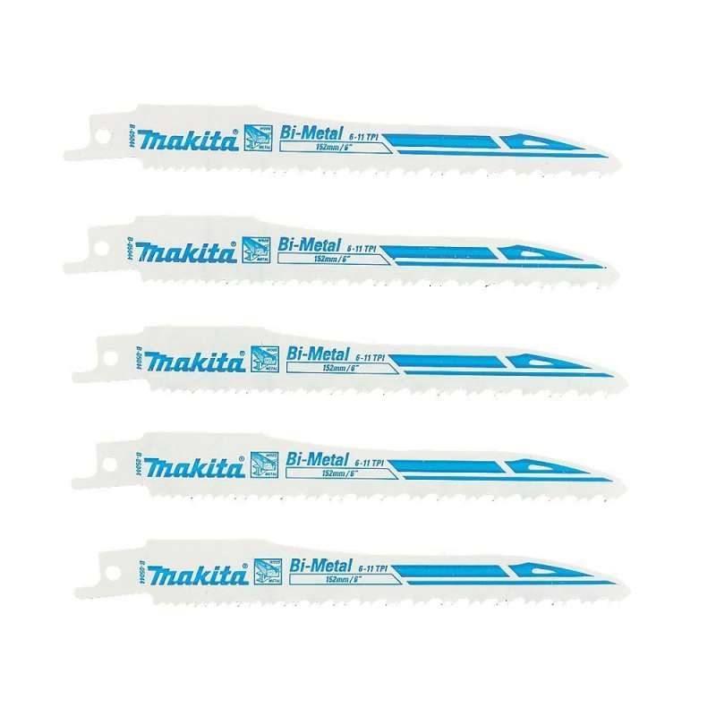 Makita - Lot de 5 Lames de scie sabre Super Express MAKITA B-05044 pour alu, plastique, bois avec clous Makita