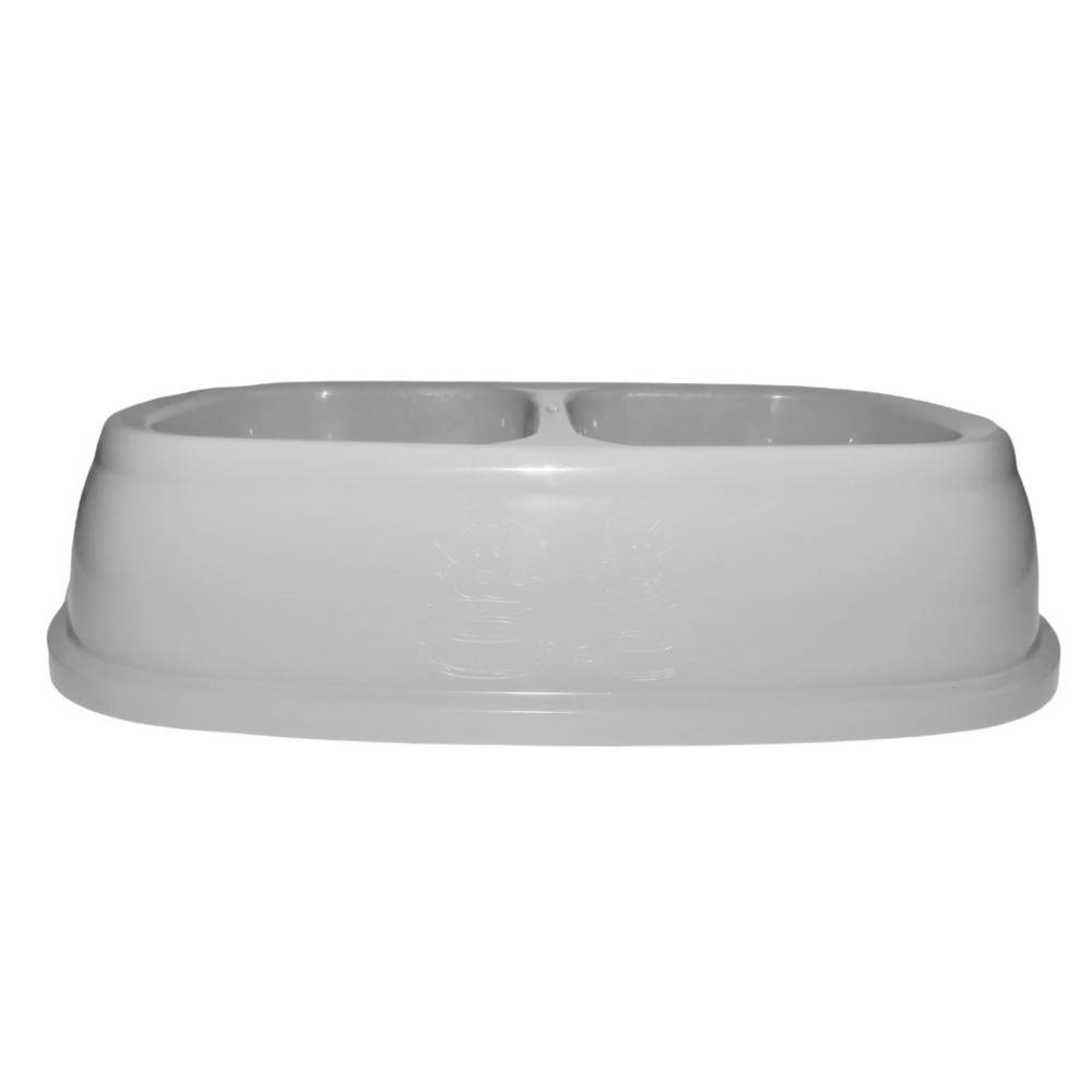Ecuelle double bol 2 x 400 ml, gris en plastique, pour chien - Imagen 4