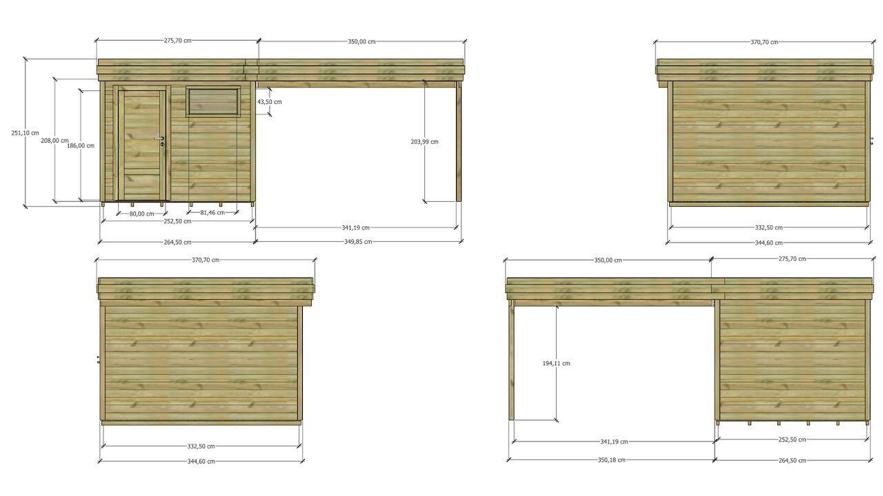ABRI DE JARDIN bois  autoclave 27mm - 6,14x3,44m / 21m2 - Bac acier - Plancher bois - Image 4