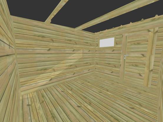 ABRI DE JARDIN bois autoclave 27mm - 6,14x3,44m / 21m2 - Bac acier - Plancher bois - Image 5