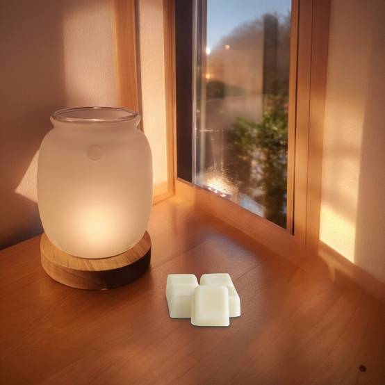 Brûle Parfum Siete - Brûleur Cire Parfumée – Diffuseur Parfum d'Ambiance – Bougeoir en Verre et Bois - Haut: 11.5 cm - Zen'Arôme - Image 3