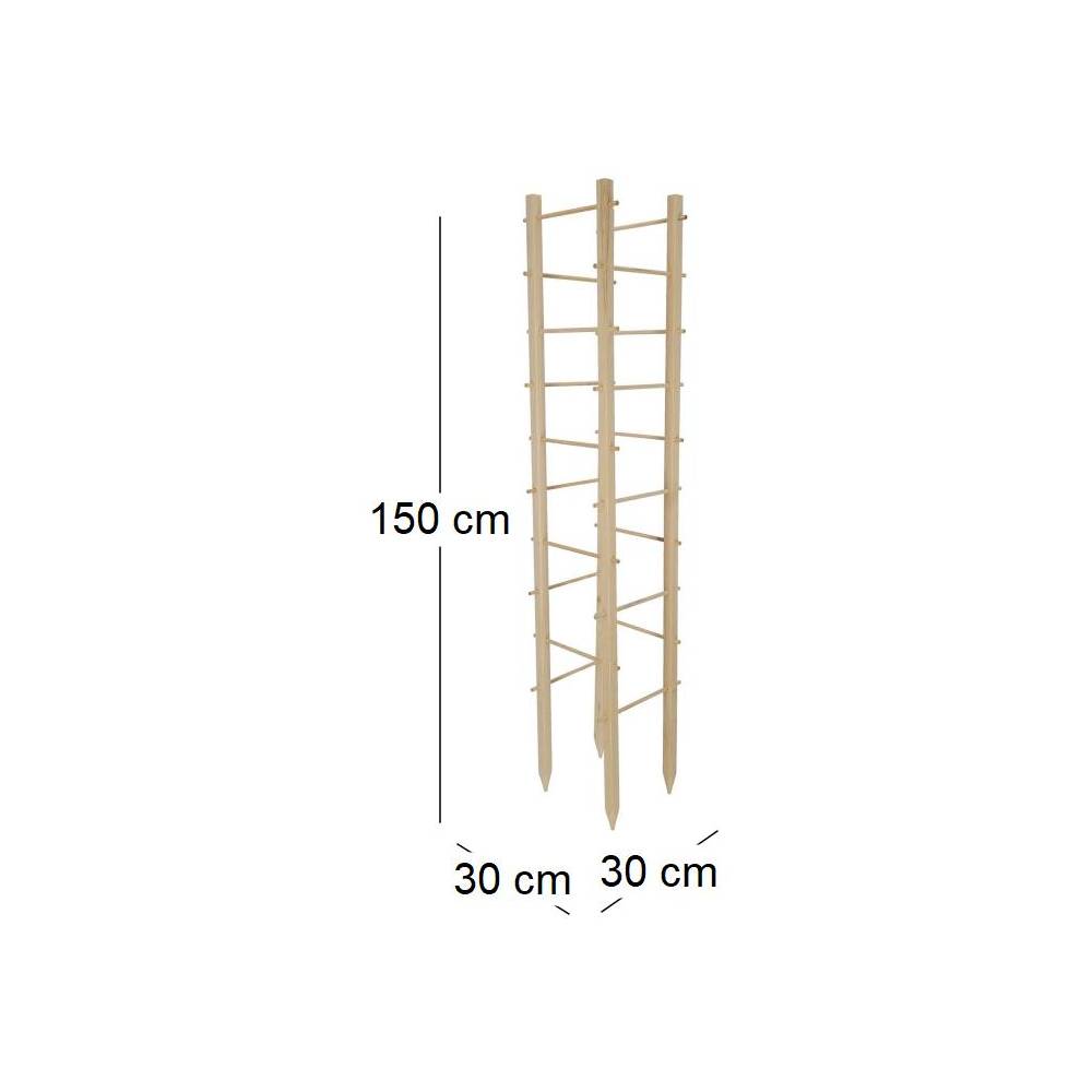 Esschert Design - Support en bois de pin pour plantes 4 piquets Tour Esschert's Garden - Imagen 3