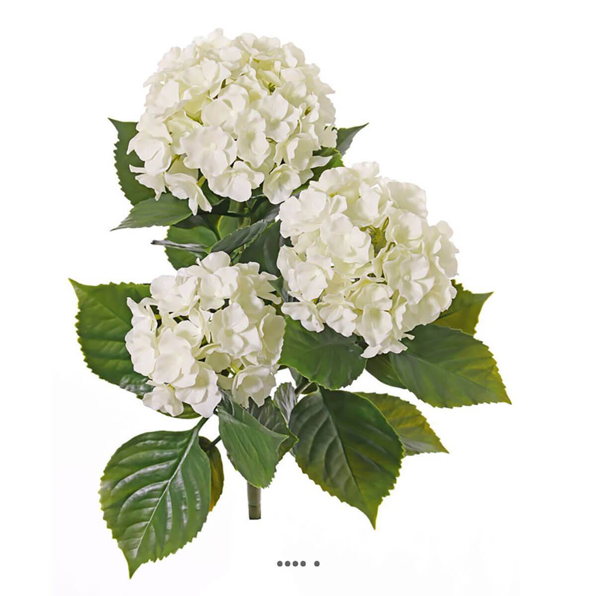 Artificielles - Hortensia artificiel 3 têtes en piquet pour extérieur H 43 cm Crème - couleur: Crème - Imagen 2