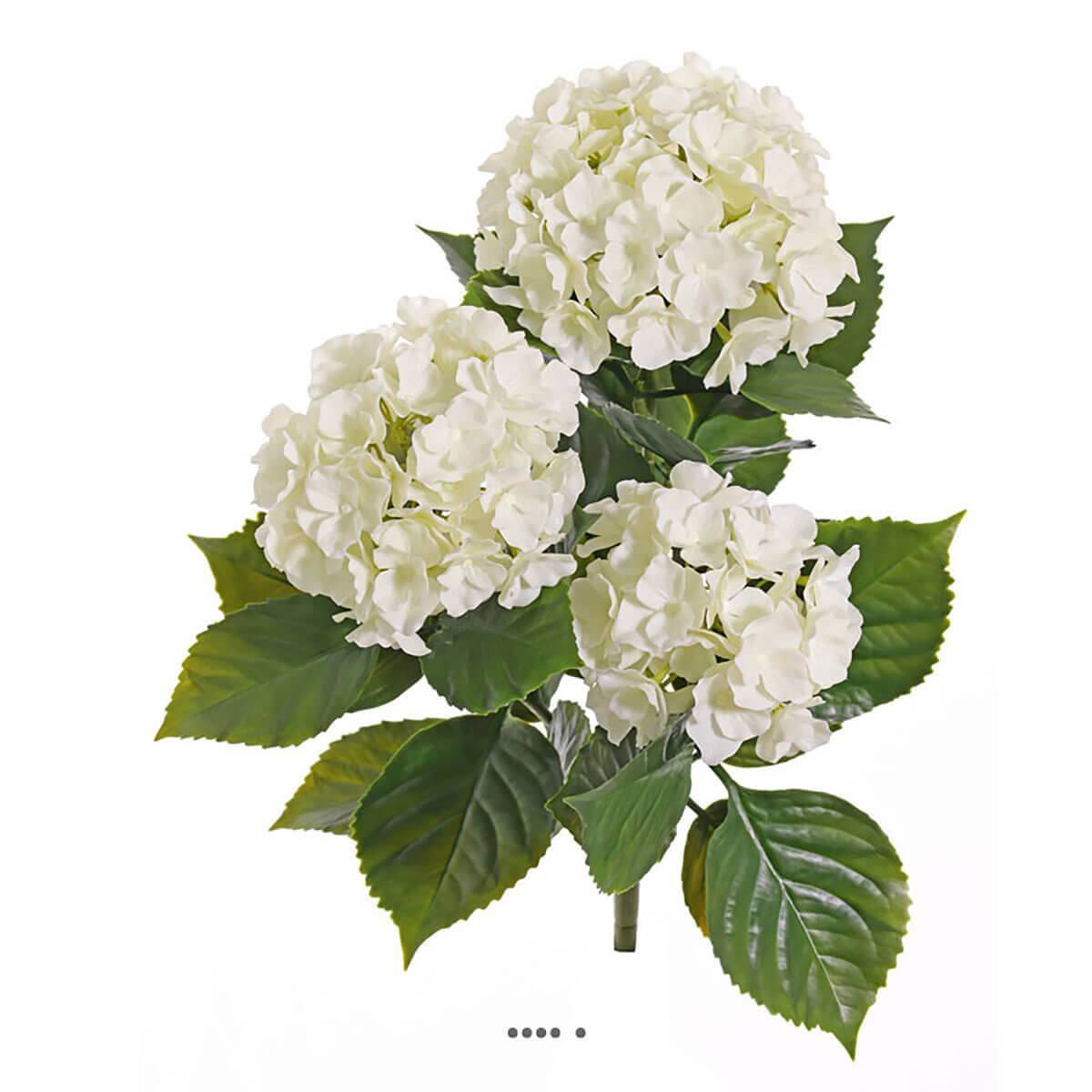 Artificielles - Hortensia artificiel 3 têtes en piquet pour extérieur H 43 cm Crème - couleur: Crème - Imagen 1