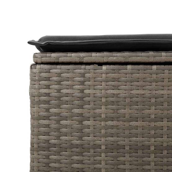 ComfortXL - Salon de jardin 6 places résine tressée avec table ajustable et pouf Gris – ComfortXL Outdoor Living - Image 4