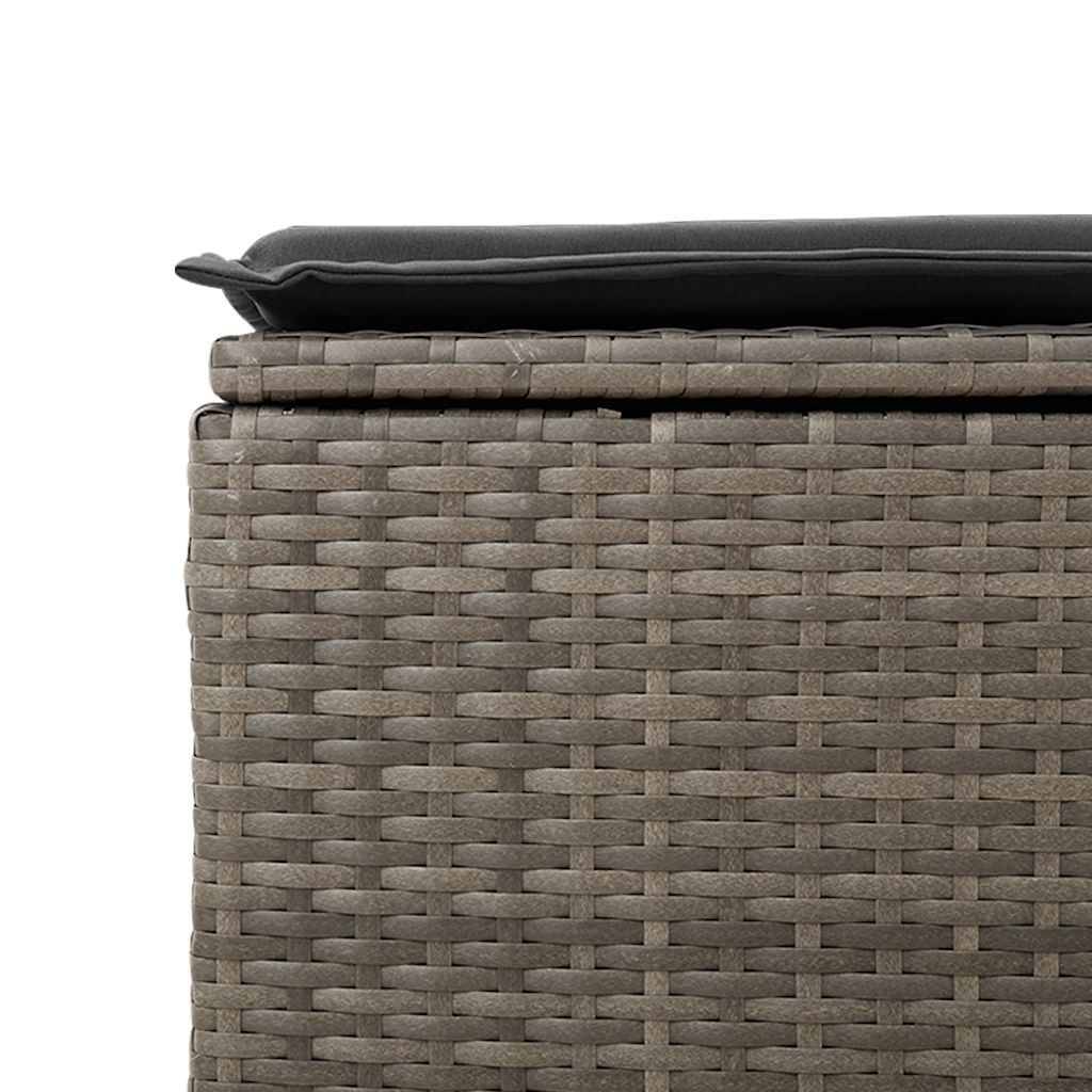ComfortXL - Salon de jardin 6 places résine tressée avec table ajustable et pouf Gris – ComfortXL Outdoor Living - Image 4