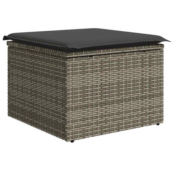 ComfortXL - Salon de jardin 6 places résine tressée avec table ajustable et pouf Gris – ComfortXL Outdoor Living - Image 6