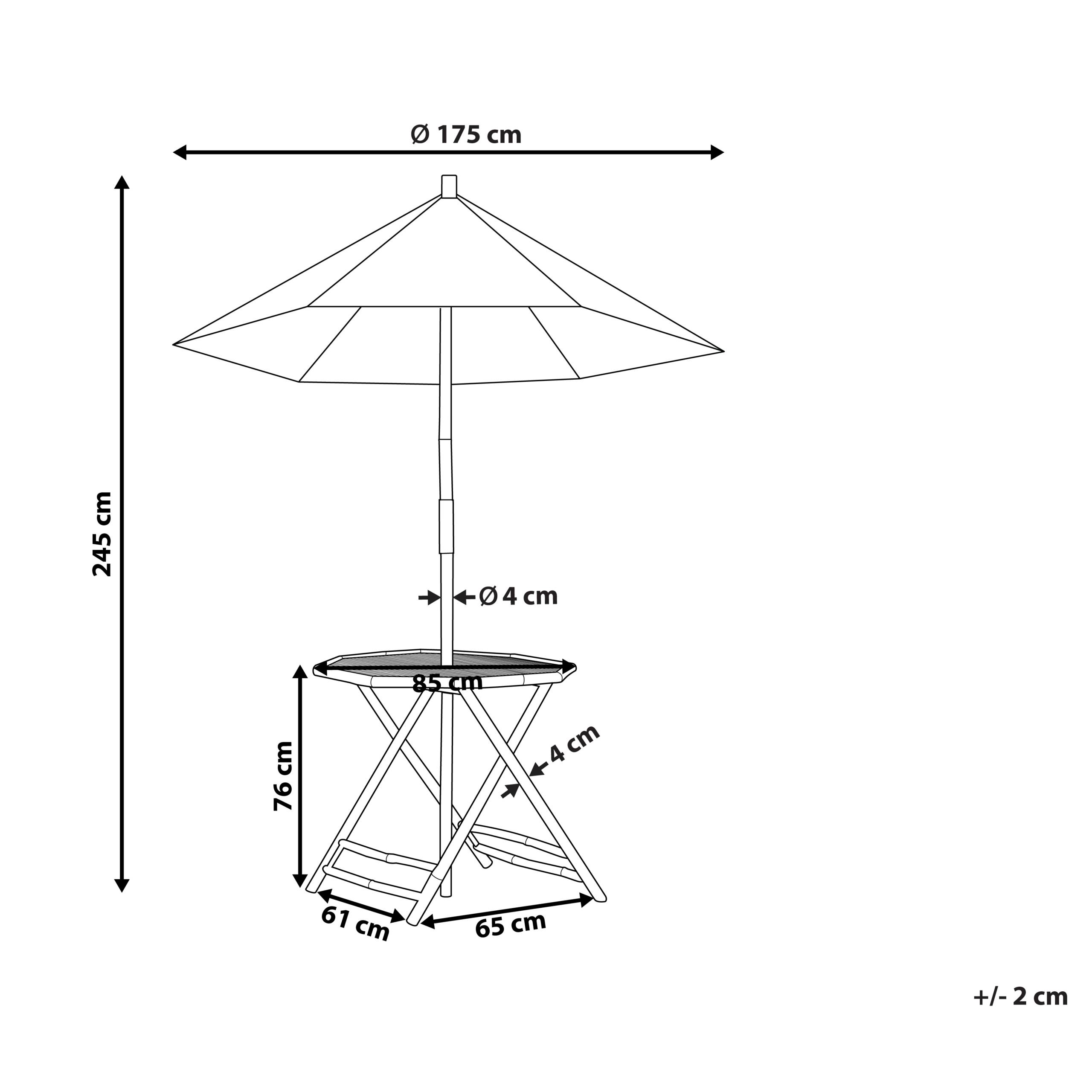 Beliani - Table bistrot Bambou Marron clair MOLISE - Beliani - Imagen 3