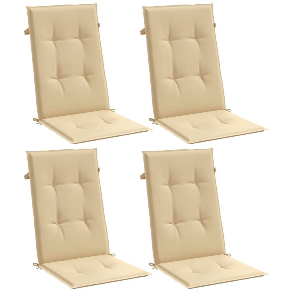 ComfortXL - Lot de 4 Coussins Dossier Haut Tissu Polyester Anti-glisse pour Chaise de Jardin Beige Mélangé 120x50cm – ComfortXL Outdoor Living - Image 3