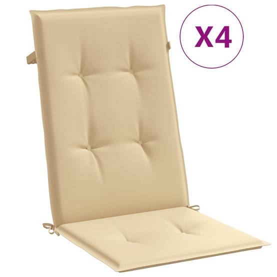 ComfortXL - Lot de 4 Coussins Dossier Haut Tissu Polyester Anti-glisse pour Chaise de Jardin Beige Mélangé 120x50cm – ComfortXL Outdoor Living - Image 2