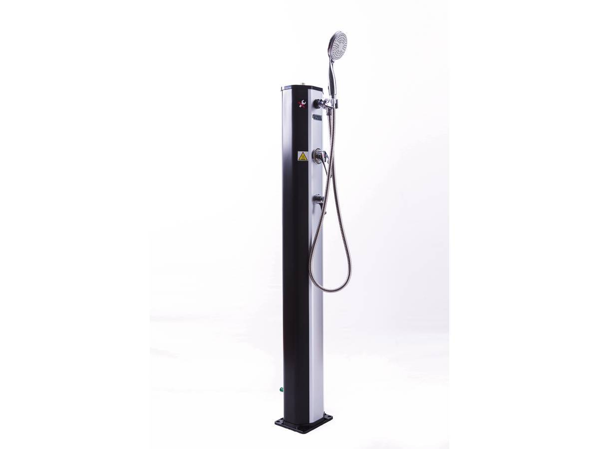 Douche Solaire Piscine Pvc "fresh 8" - 20l + Mitigeur Et Brumisateur - Noir Et Argenté -habitat Et Jardin - Imagen 1