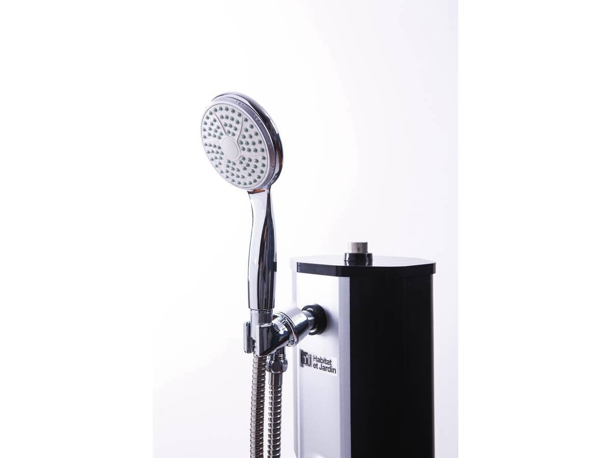 Douche Solaire Piscine Pvc "fresh 8" - 20l + Mitigeur Et Brumisateur - Noir Et Argenté -habitat Et Jardin - Imagen 3