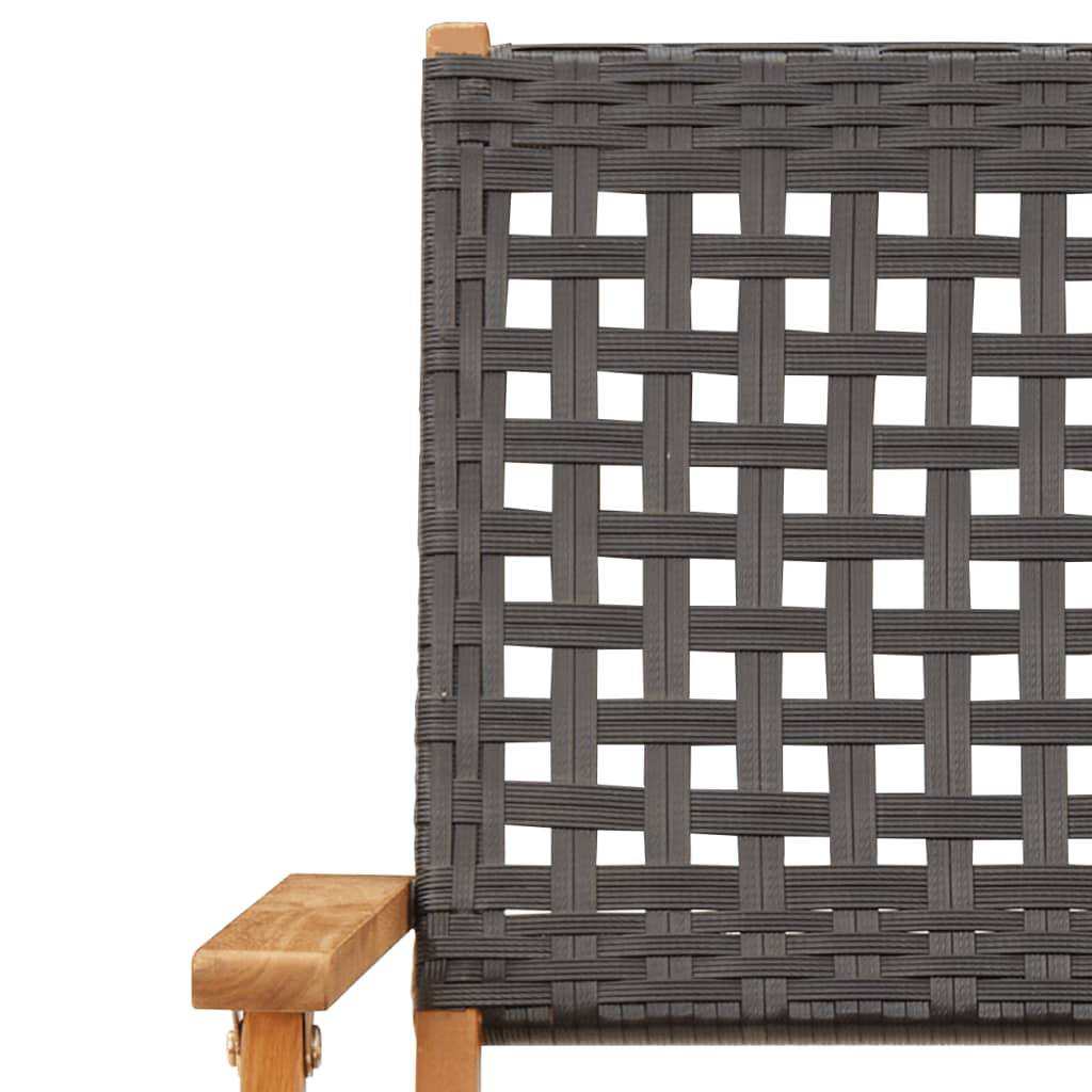 Salon de Jardin 2 Personnes Résine Tressée et Bois Pliable pour Balcon Noir Table Carrée 60x60cm – ComfortXL Outdoor Living - Image 10