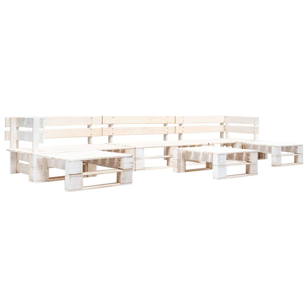 Vidaxl - Salon de jardin palette 6 pcs Bois Blanc vidaXL 277399 - Image 1
