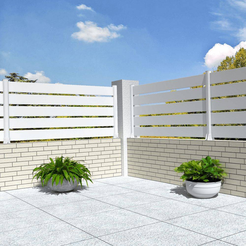 Intersun - Clôture ranch panneau ajouré 6 lames L 1911 x H 1090 mm (Blanc) - INTERSUN - Imagen 2