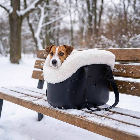 Ferplast - Ferplast Sac de transport pour chiens WITH ME WINTER, EVA, caoutchouc souple plastifié, avec housse en fourrure écologique, poignées réglables, - Imagen 3