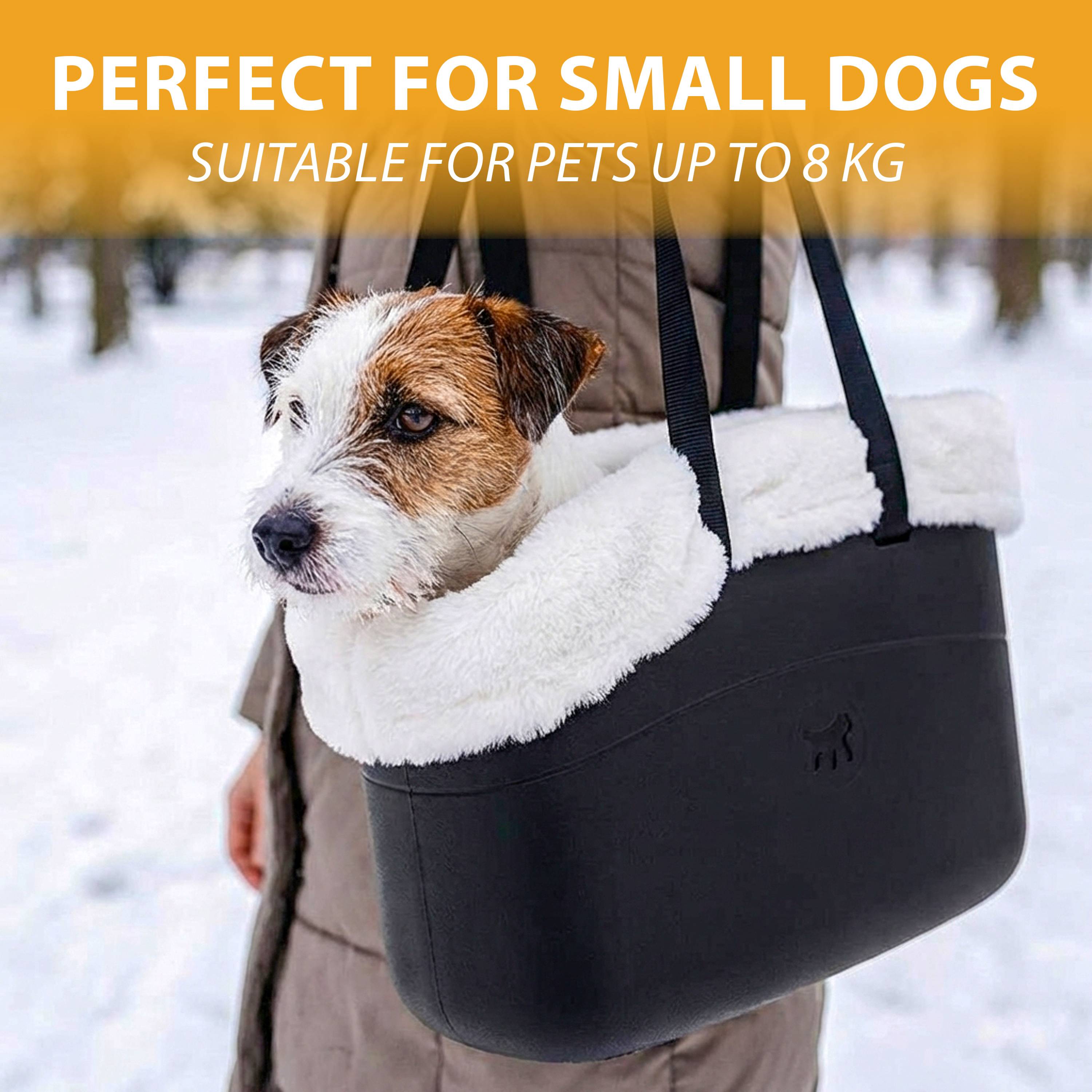 Ferplast - Ferplast Sac de transport pour chiens WITH ME WINTER, EVA, caoutchouc souple plastifié, avec housse en fourrure écologique, poignées réglables, - Imagen 7