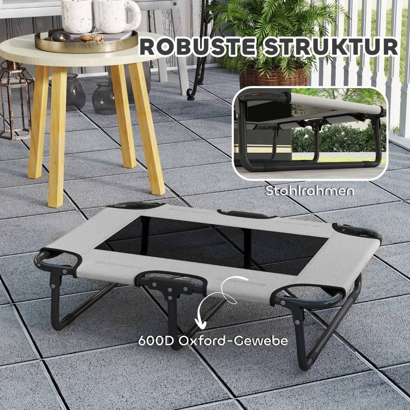 Lit pour chien surélevé polyester intérieur extérieur pliable gris clair 75x51x18cm - ComfortXL Outdoor Living - Image 5