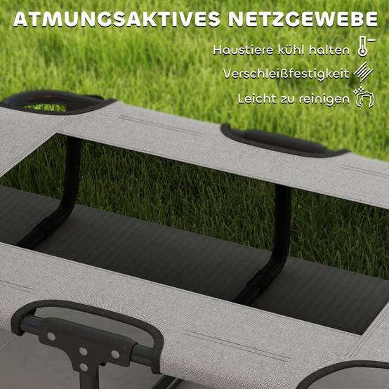 Lit pour chien surélevé polyester intérieur extérieur pliable gris clair 75x51x18cm - ComfortXL Outdoor Living - Image 7