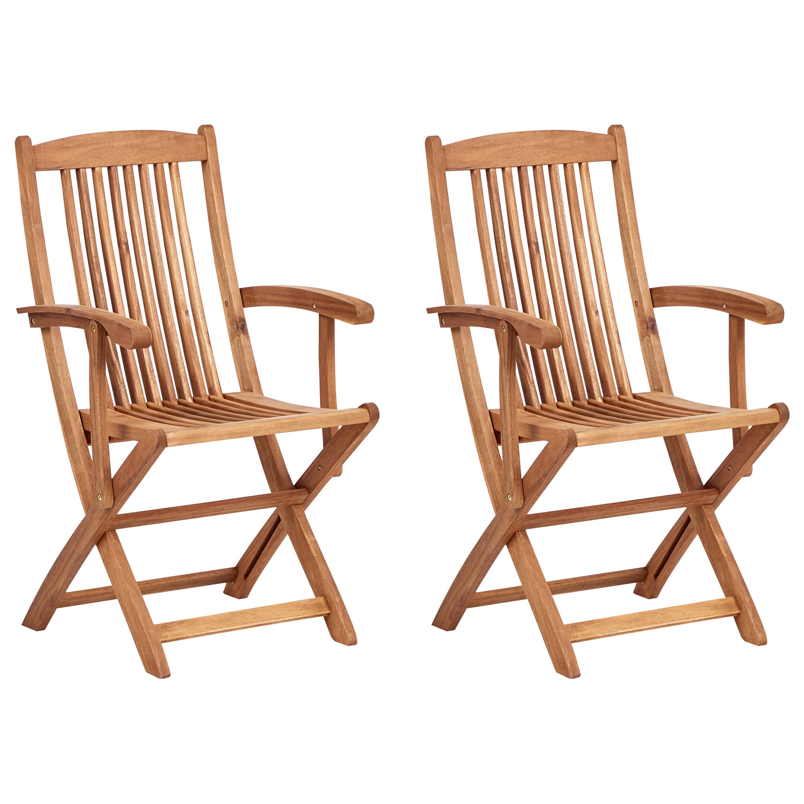 Beliani - Chaise de jardin Acacia Marron clair MAUI II - 46x48x92- Beliani - Imagen 2