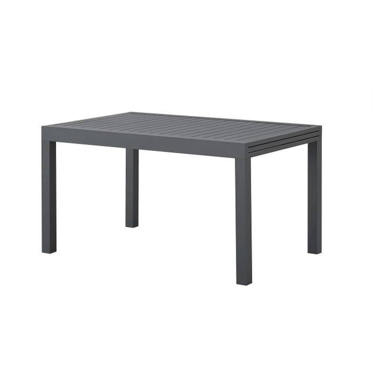 Sans Marque - Table de jardin extensible rectangulaire aluminium gris anthracite 135 à 270 cm, 6 à 8 - SABAIDECO - Image 1