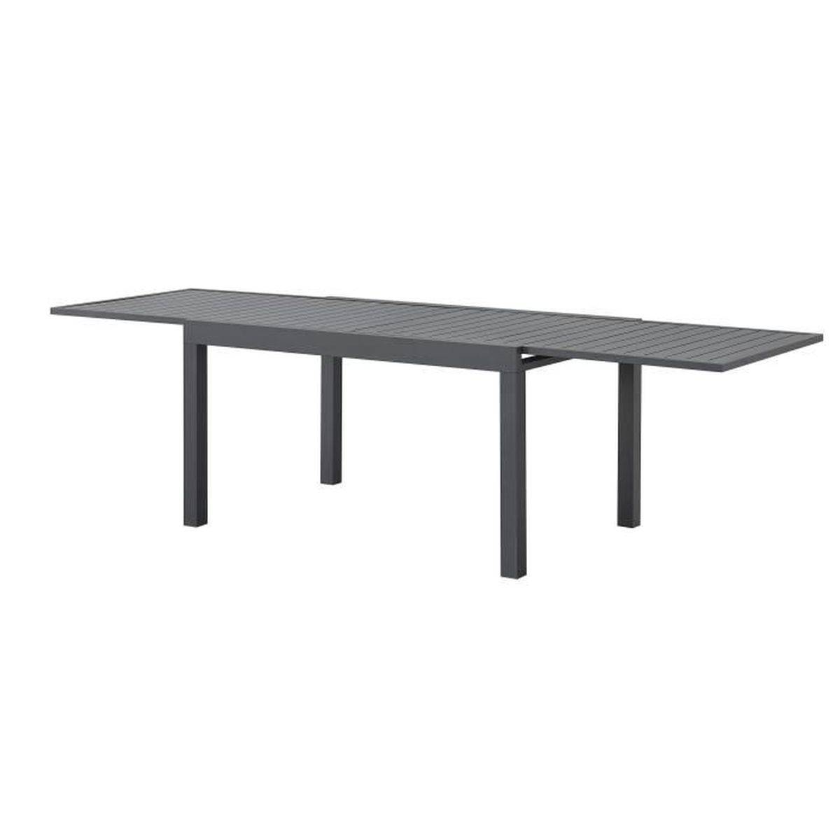 Sans Marque - Table de jardin extensible rectangulaire aluminium gris anthracite 135 à 270 cm, 6 à 8 - SABAIDECO - Image 4
