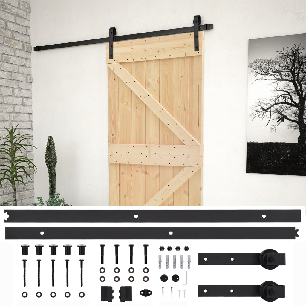 Vidaxl - Porte coulissante avec kit de quincaillerie 80x210cm Pin massif - vidaXL - Imagen 1