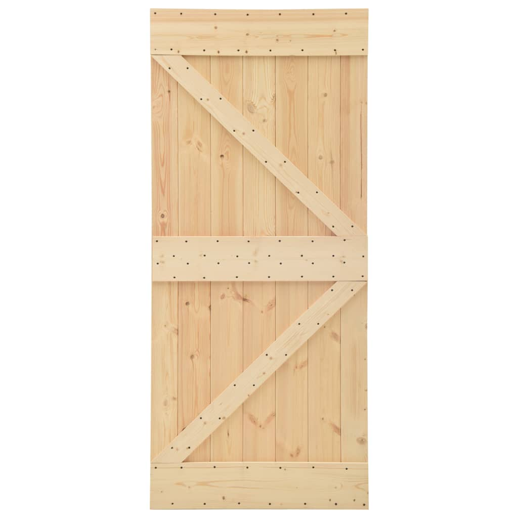 Vidaxl - Porte coulissante avec kit de quincaillerie 80x210cm Pin massif - vidaXL - Imagen 3