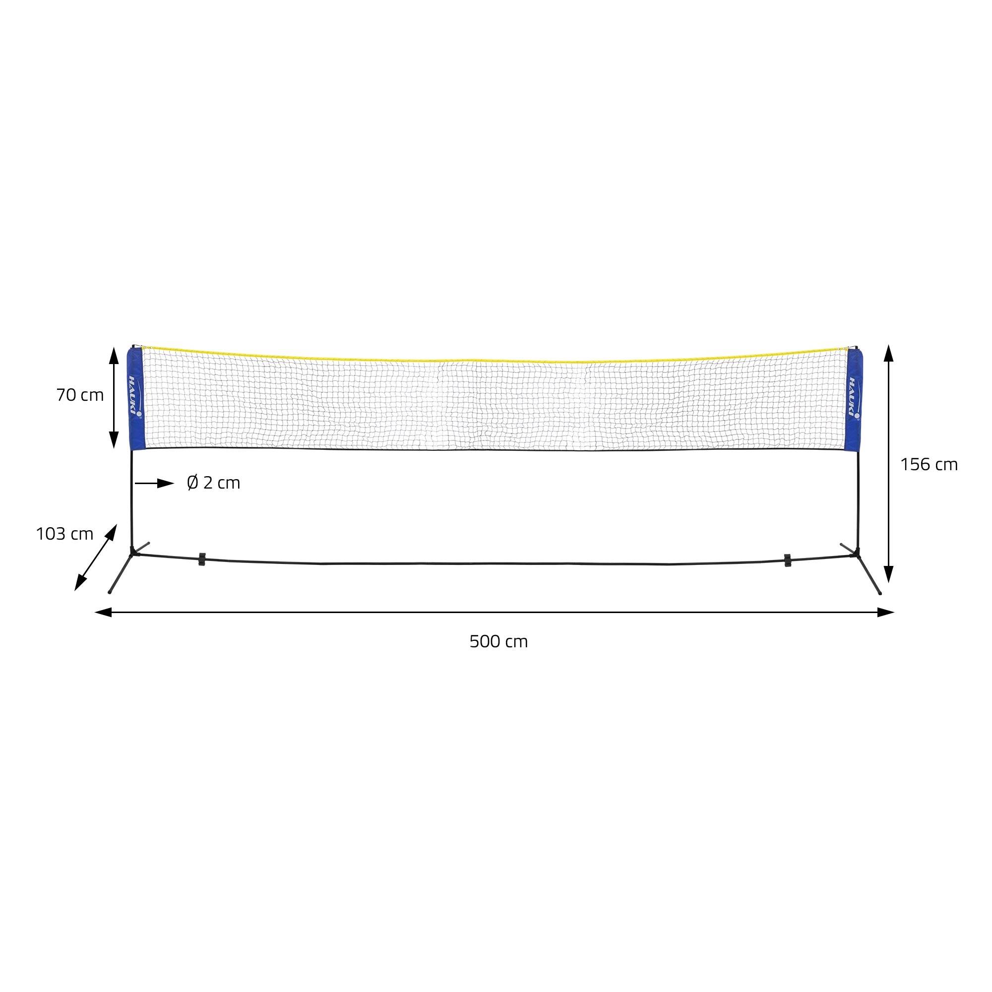 Filet de badminton 5m filet de volley-ball/tennis bleu portable hauteur 155 cm - Imagen 7