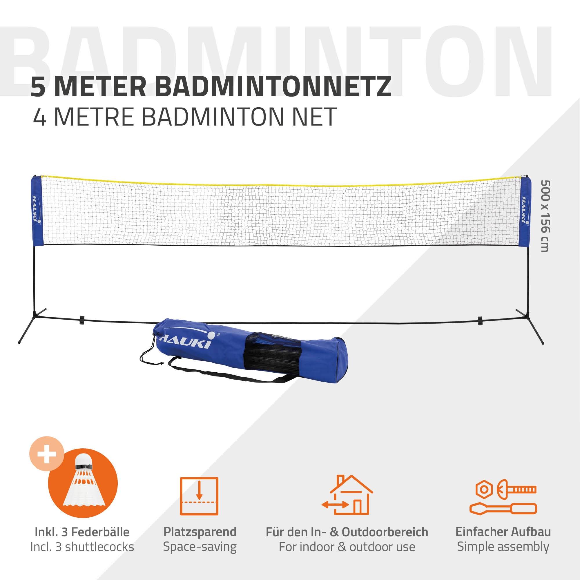 Filet De Badminton/volley-ball Portable – 3.1/4.1/5.1m, Hauteur Réglable, Polyester Léger, Pour Plage, Piscine, Jardin, Intérieur