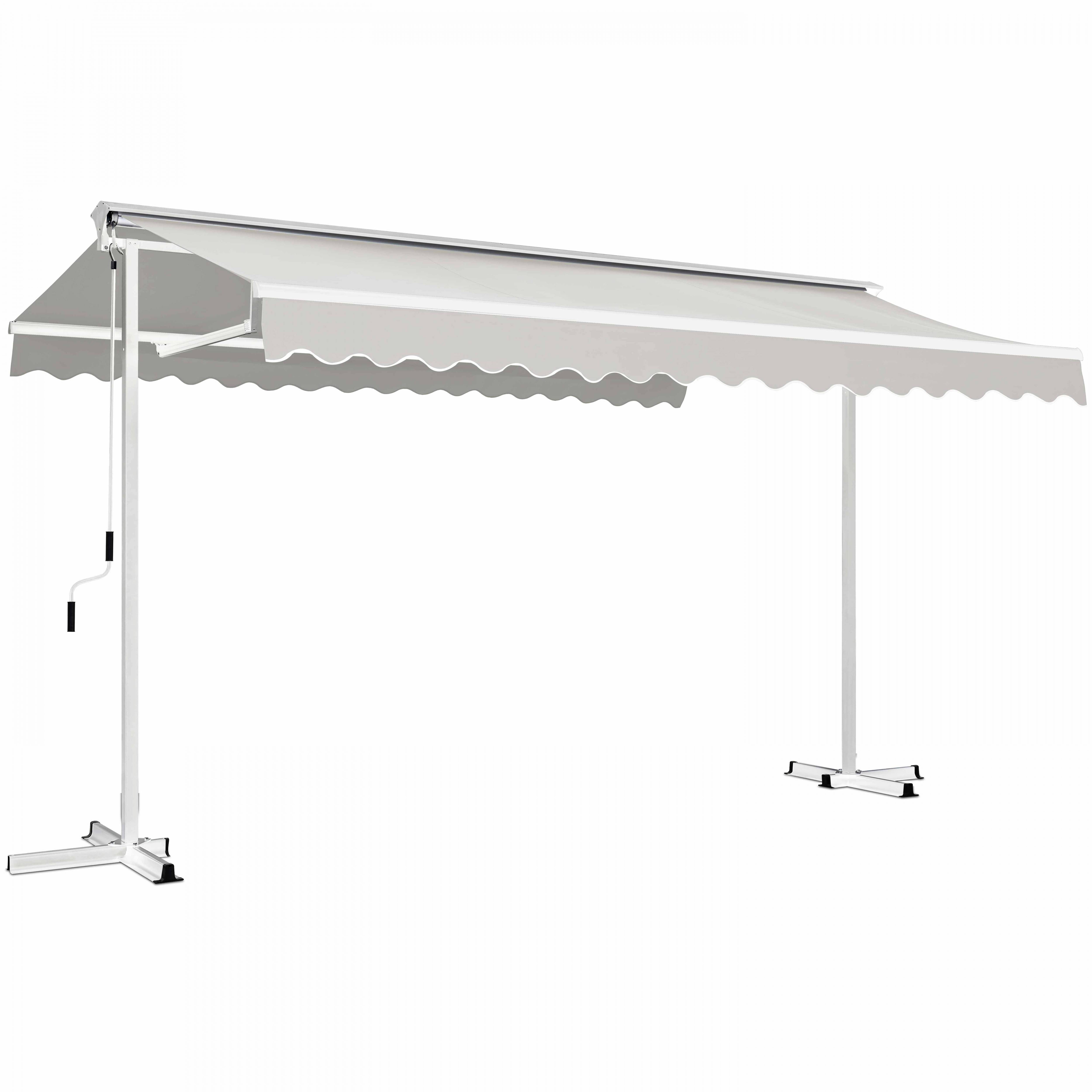 Oviala - Store mobile électrique 4x3m et 4 dalles lestées taupe Delgada - Oviala - Imagen 4