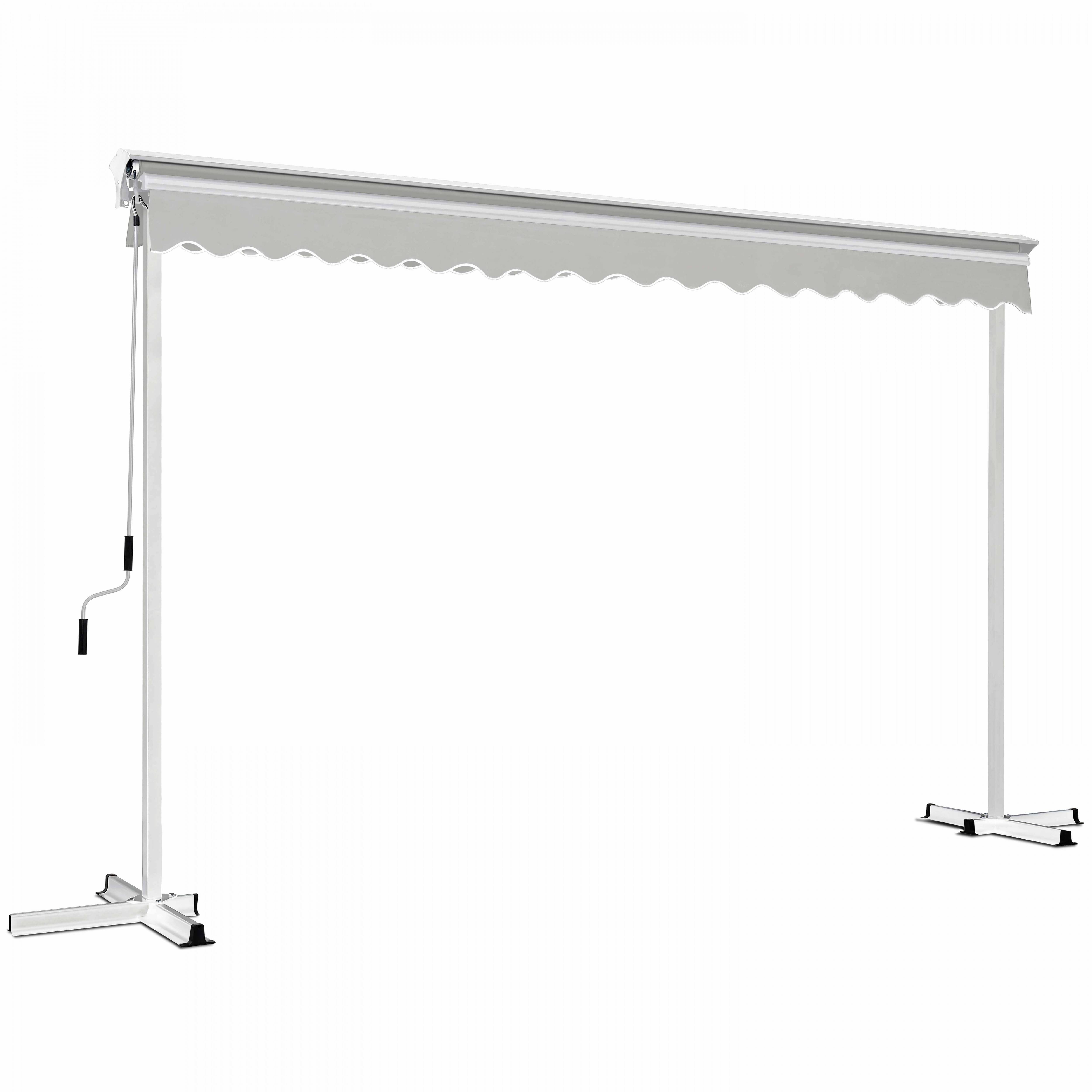 Oviala - Store mobile électrique 4x3m et 4 dalles lestées taupe Delgada - Oviala - Imagen 5