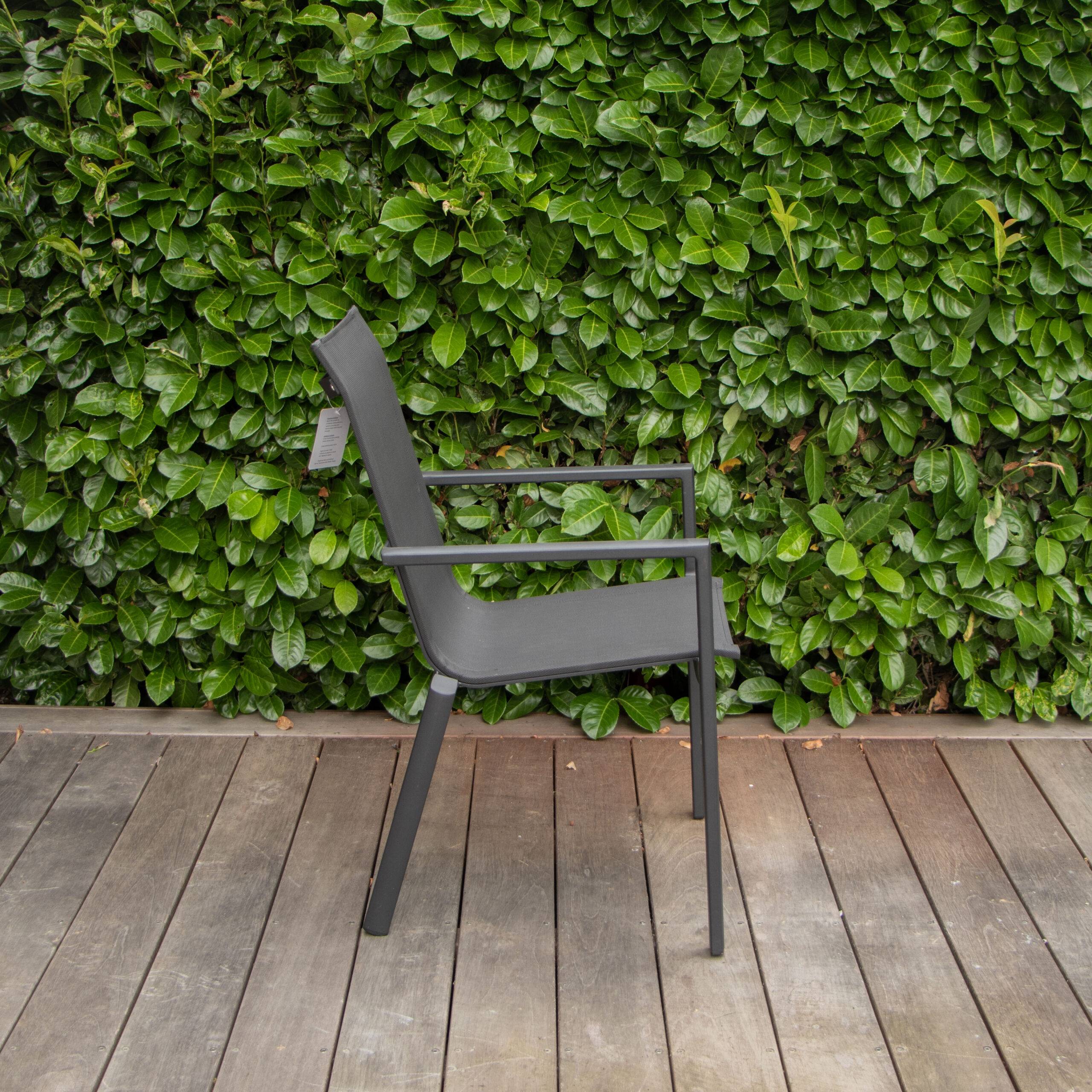 Wilsa Garden - Fauteuil de jardin aluminium noir textilène BLACKSTAR - Imagen 3