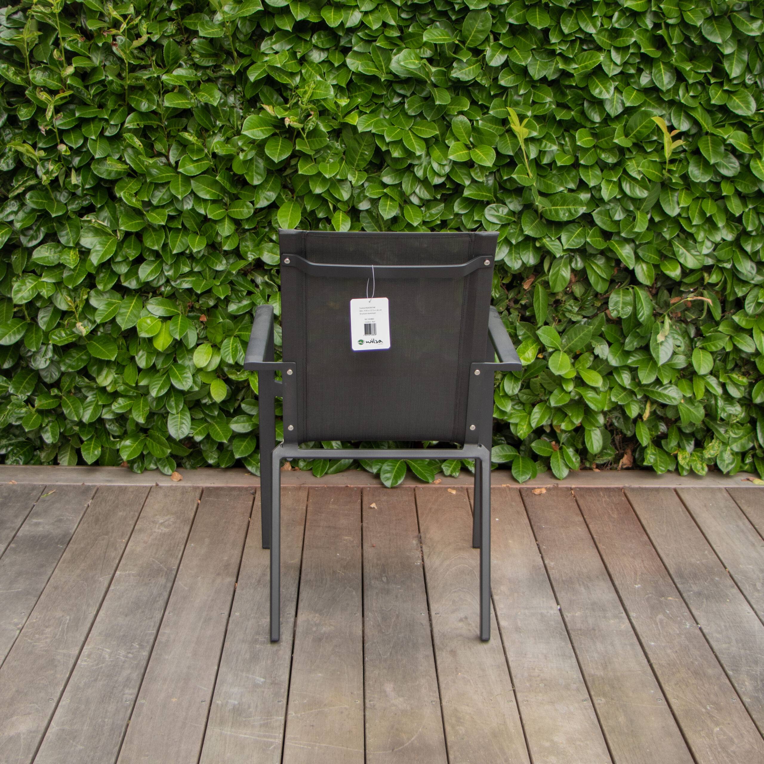 Wilsa Garden - Fauteuil de jardin aluminium noir textilène BLACKSTAR - Imagen 4
