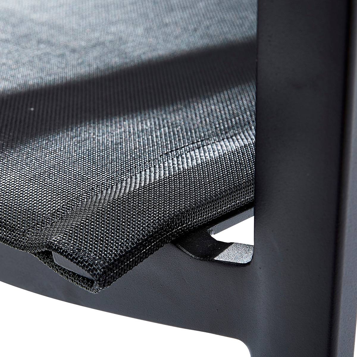 Wilsa Garden - Fauteuil de jardin aluminium noir textilène BLACKSTAR - Imagen 6