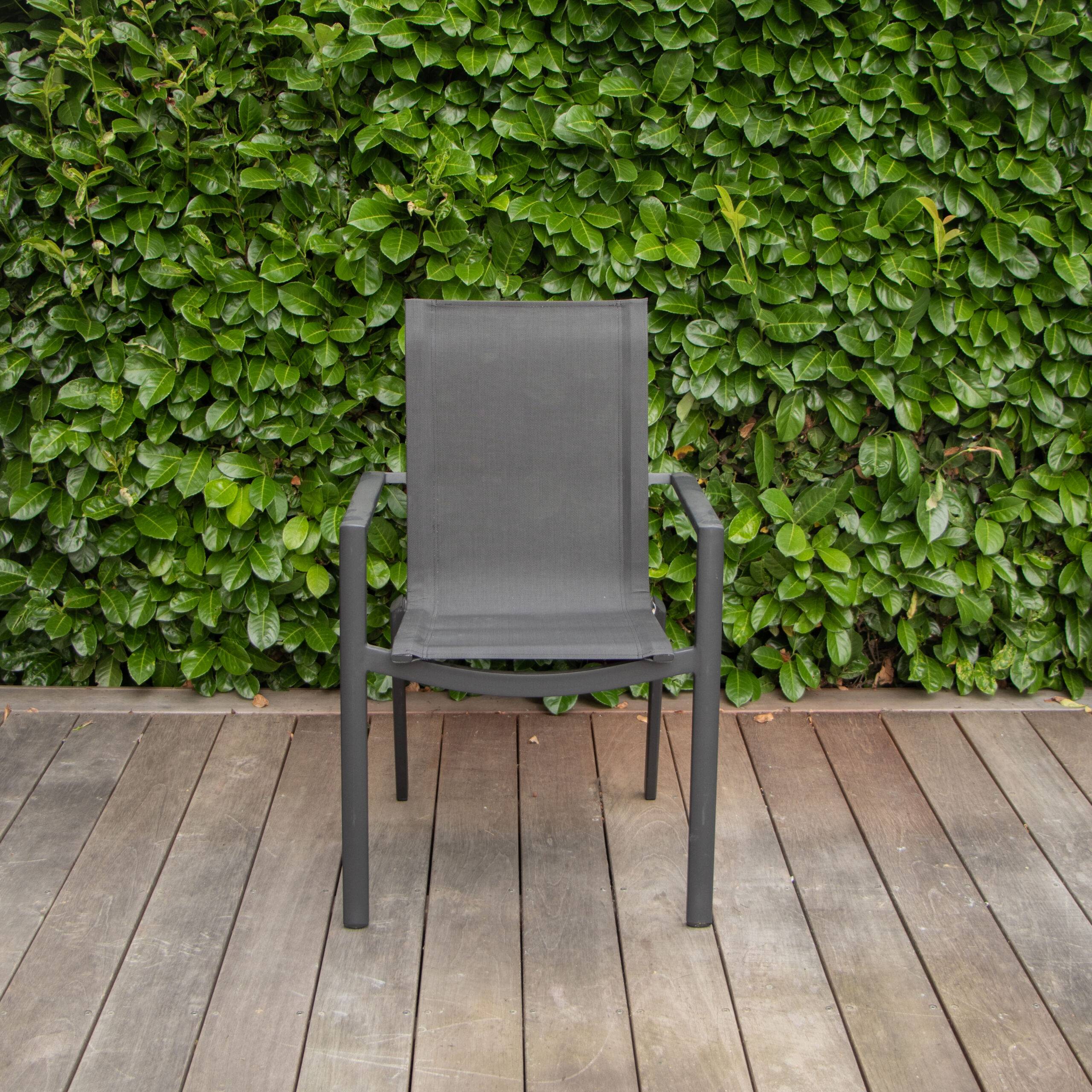 Wilsa Garden - Fauteuil de jardin aluminium noir textilène BLACKSTAR - Imagen 1