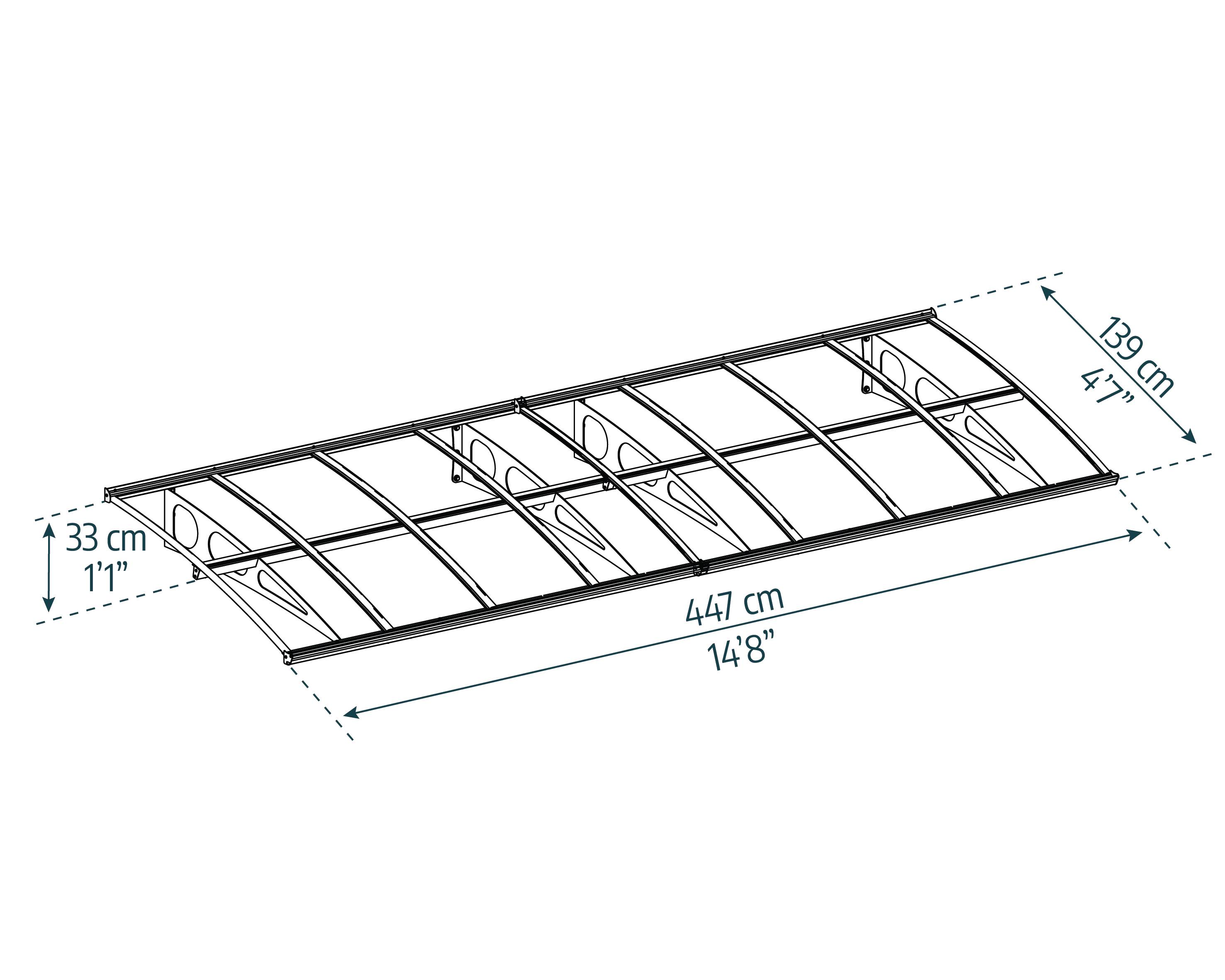 Canopia by Palram - Canopia Marquise de porte Bordeaux blanc transparent 447 X 139 - Imagen 6