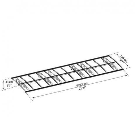 Canopia by Palram - Canopia Marquise de porte Bordeaux blanc transparent 447 X 139 - Imagen 9