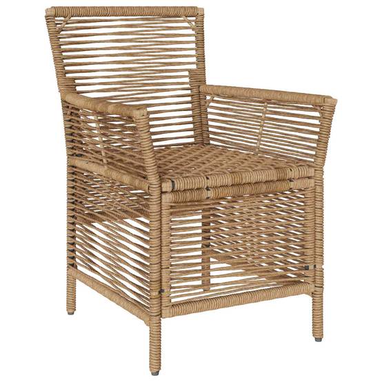 Chaises de jardin polyrotin beige et crème 61 x 58 x 83 cm, Poids:13.6kg - PANGIVO - Image 4
