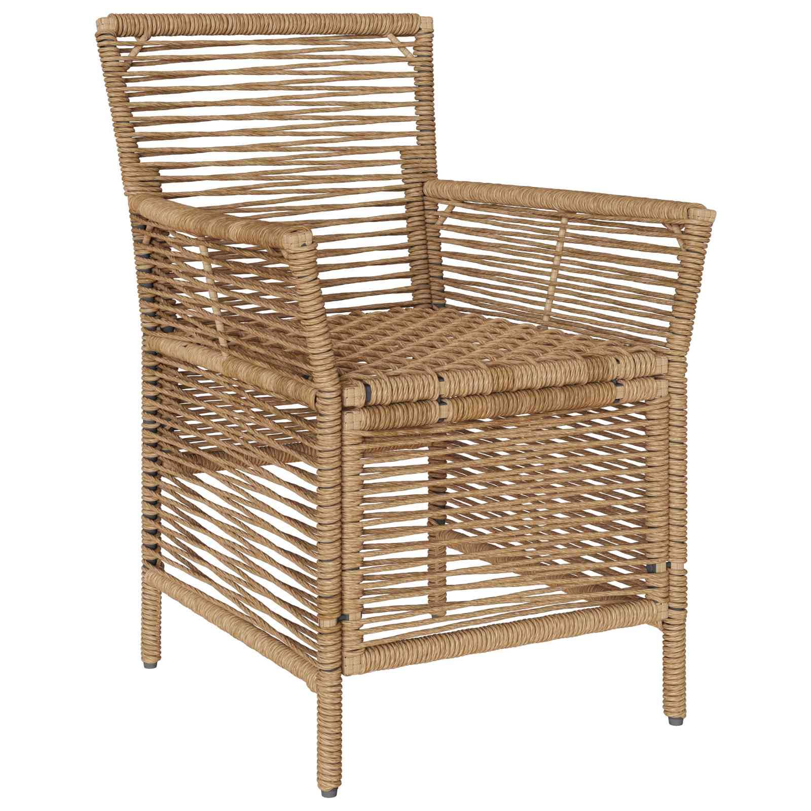 Chaises de jardin polyrotin beige et crème 61 x 58 x 83 cm, Poids:13.6kg - PANGIVO - Image 4