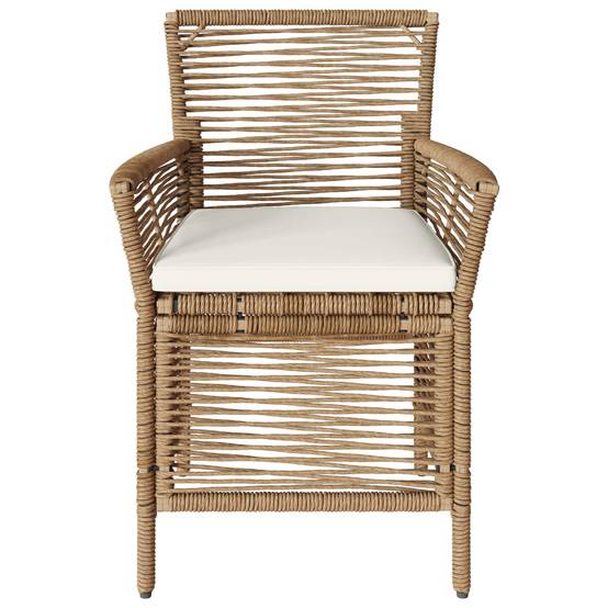 Chaises de jardin polyrotin beige et crème 61 x 58 x 83 cm, Poids:13.6kg - PANGIVO - Image 5