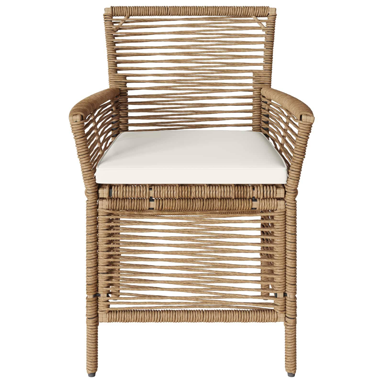 Chaises de jardin polyrotin beige et crème 61 x 58 x 83 cm, Poids:13.6kg - PANGIVO - Image 5