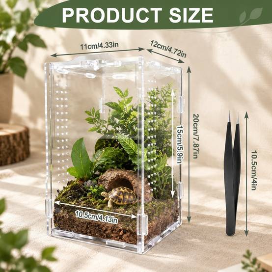 Boîte d'élevage acrylique multi-usages pour reptiles, amphibiens et tarentules - Image 2