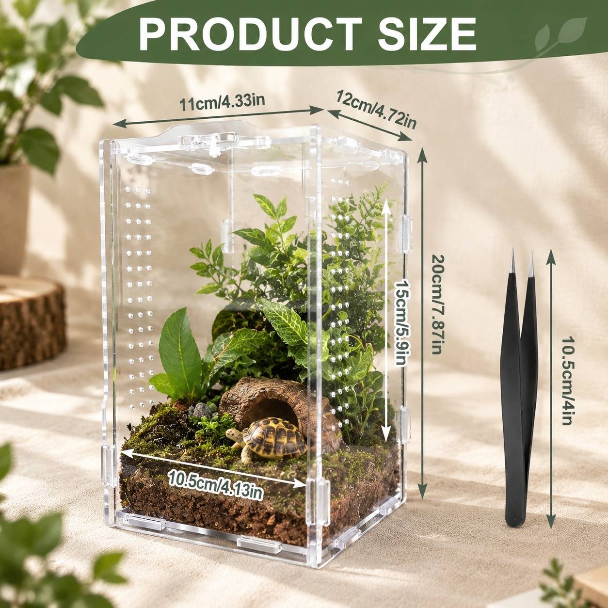 Boîte d'élevage acrylique multi-usages pour reptiles, amphibiens et tarentules - Image 2