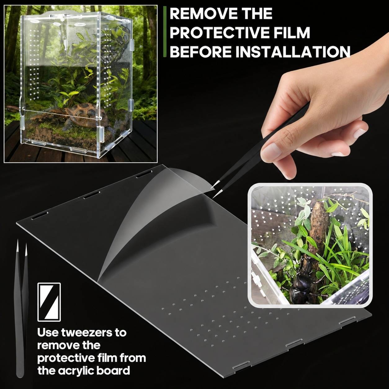 Boîte d'élevage acrylique multi-usages pour reptiles, amphibiens et tarentules - Image 6